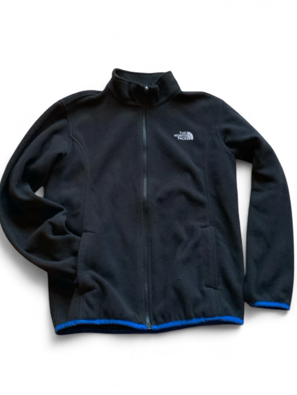 The North Face Black Fleece Jacket w/ Blue Trim Boys Large 14/16